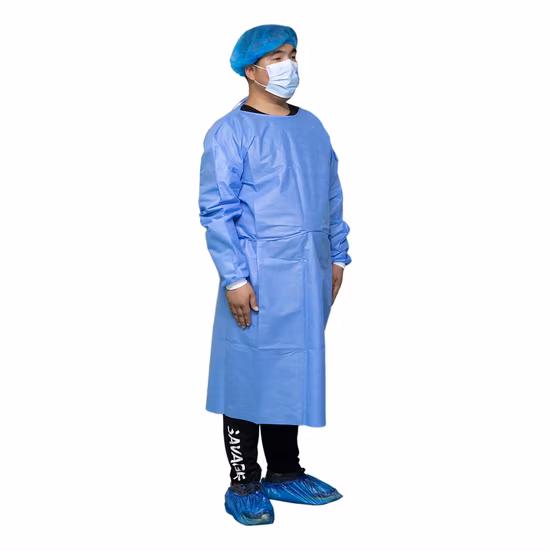 Bata de operación no tejida disponible del delantal quirúrgico de la protección del cuerpo de SMS del vestido del aislamiento